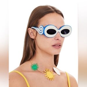 Simon Miller x Mango blue and white sunglasses - never worn!